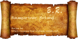 Baumgartner Roland névjegykártya